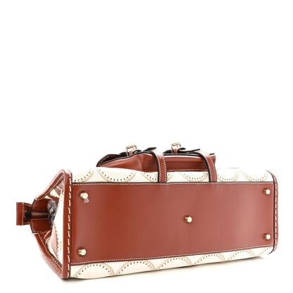 Chloe Nappa Shiny Calfskin Scallop Patchwork Medium Edith Day Bag Sepia Brown 4 of 9