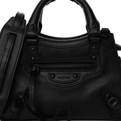Balenciaga Grained Calfskin Neo Classic Black Hardware Mini City Black 7 of 9