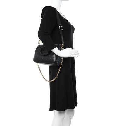 Louis Vuitton Lambskin Embossed Monogram Speedy 22 Bandouliere Black 2 of 9