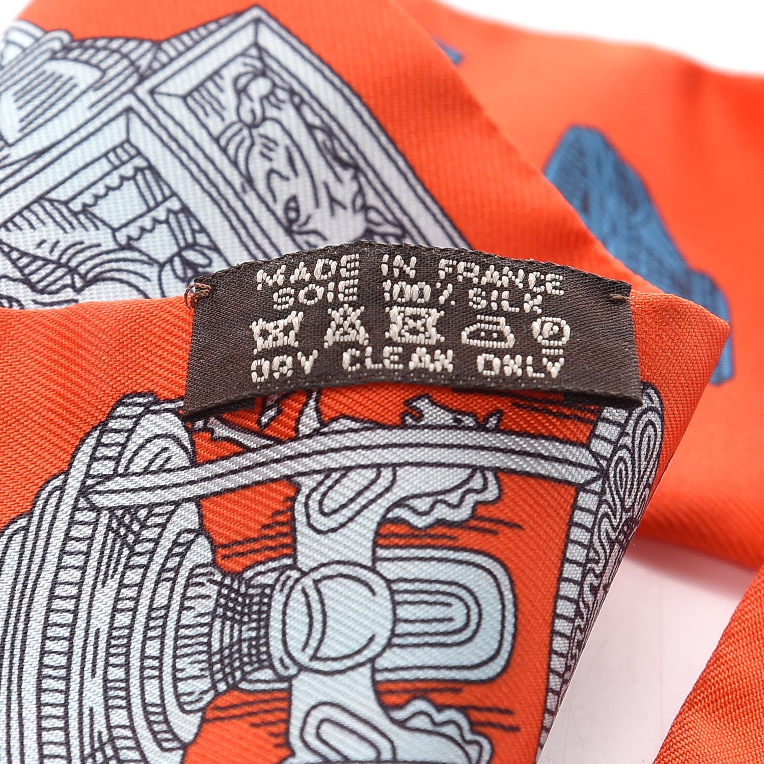 Hermes Silk Merveilleuses Lanternes Twilly Orange Cobalt Gris Bleuete 3 of 6