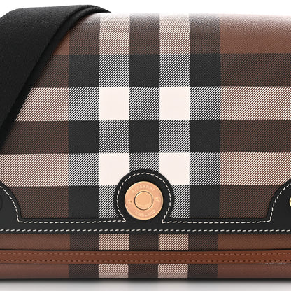 Burberry Calfskin Giant Check E-Canvas Note Crossbody Bag Dark Birch Brown 8 of 11