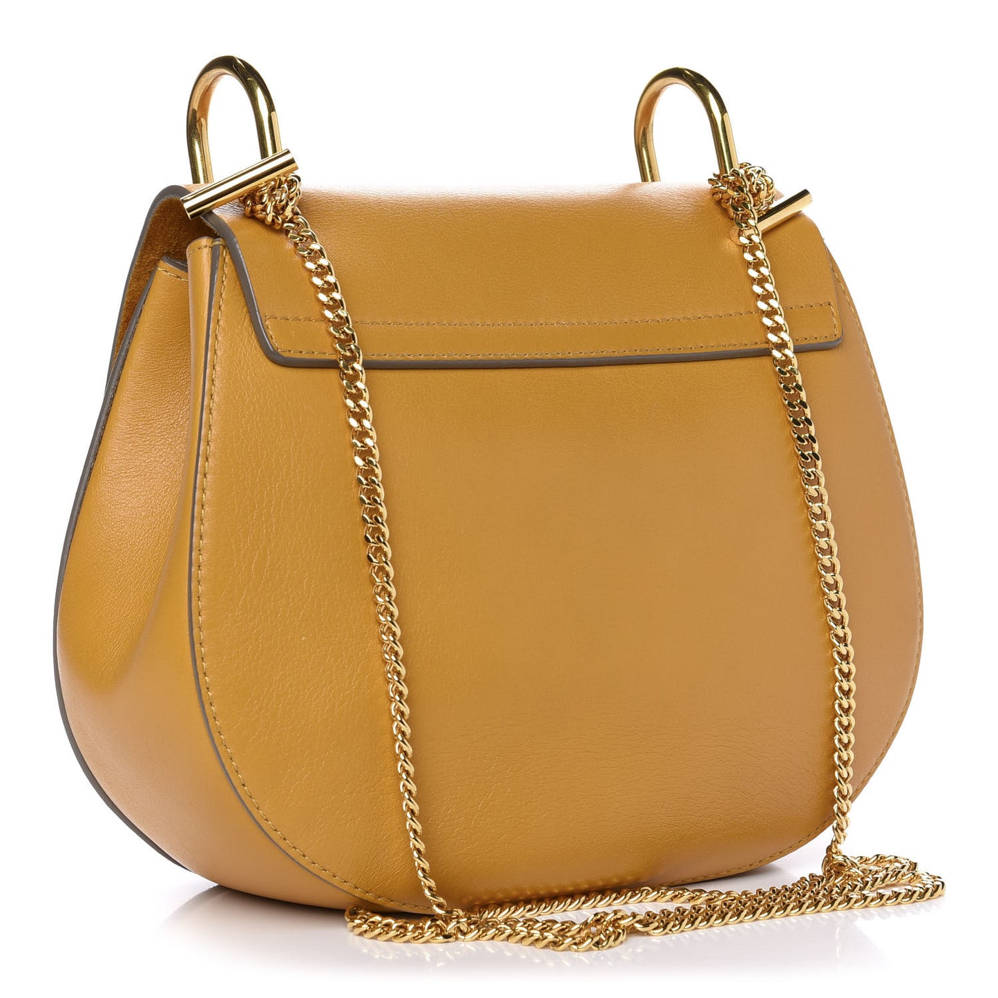 Suede Smooth Calfskin Drew Shoulder Bag Dark Ochre