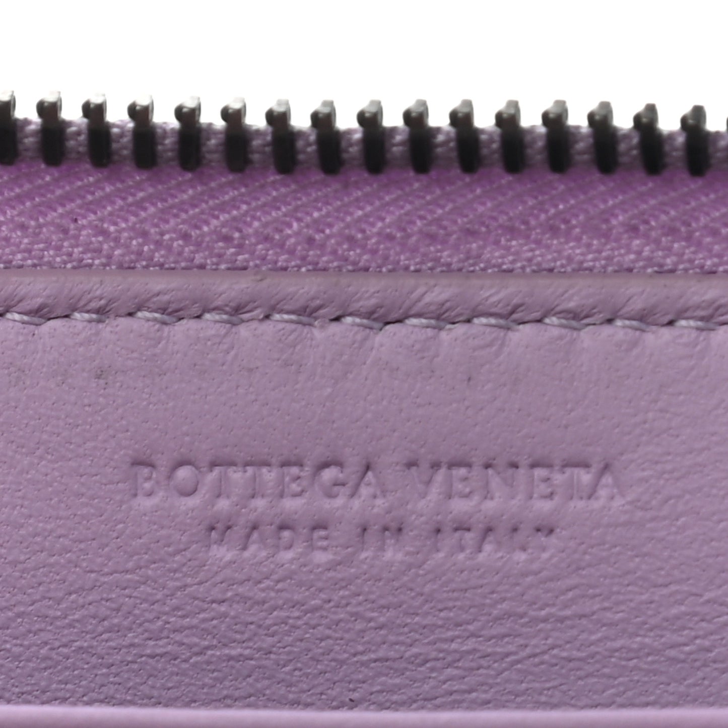 Nappa Intrecciato Zip Around Wallet Lilac