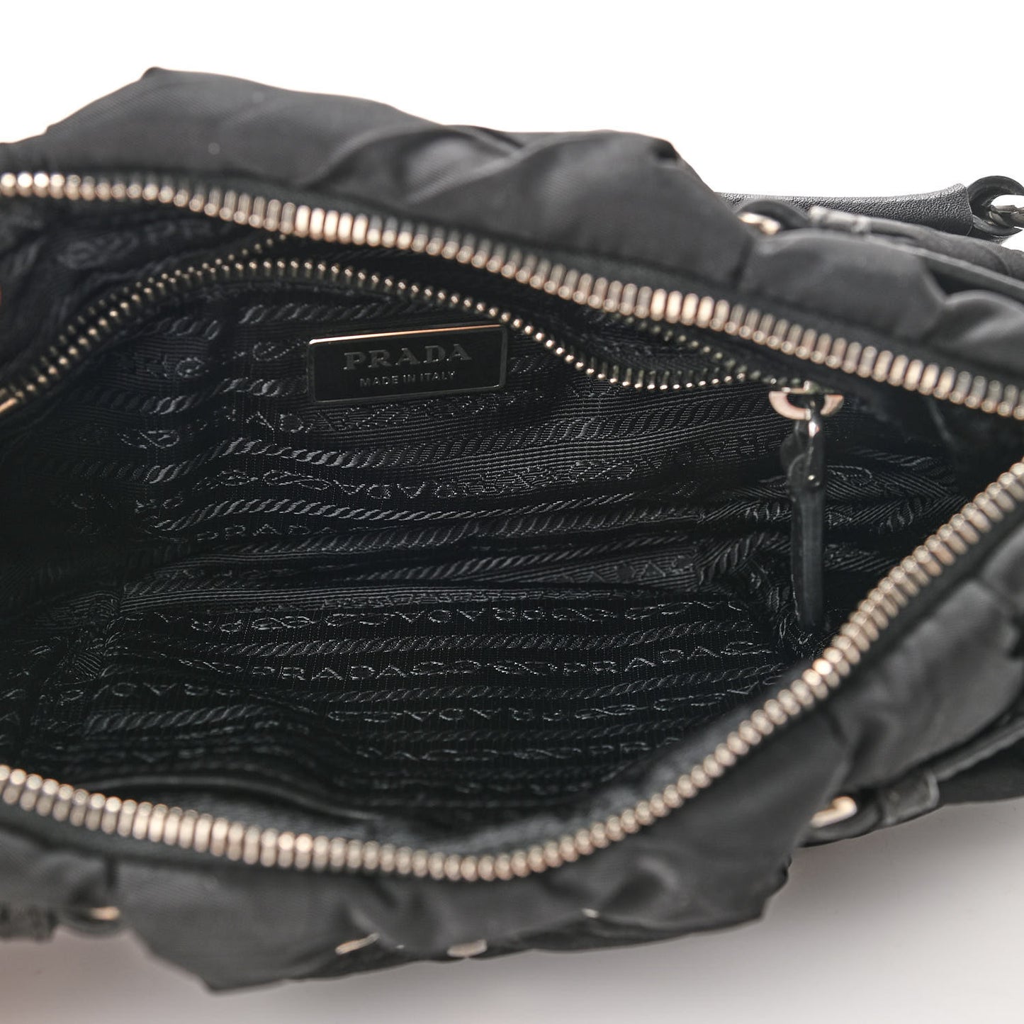 Tessuto Nylon Quilted Shoulder Bag Black