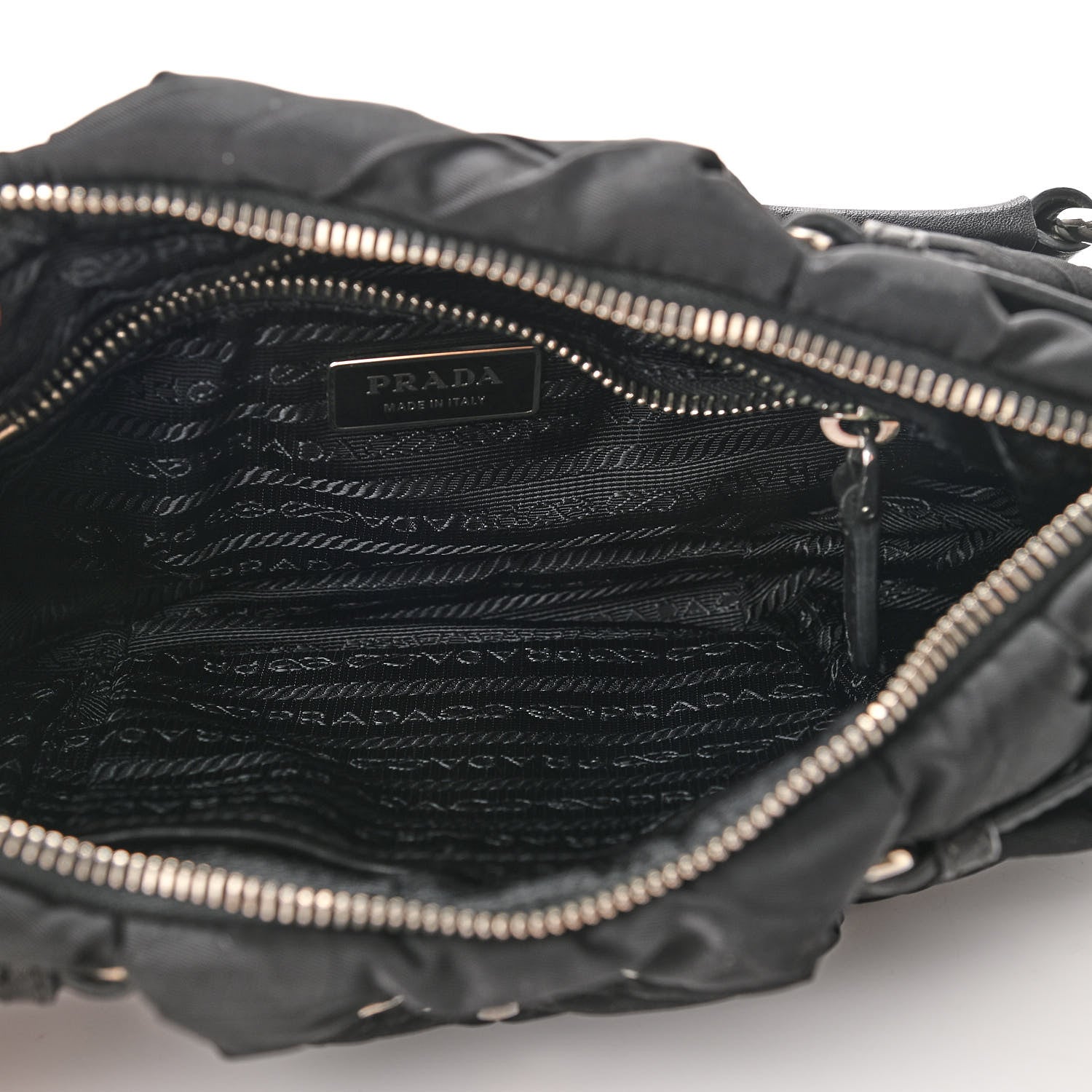Prada Tessuto Nylon Quilted Shoulder Bag Black 7 of 9