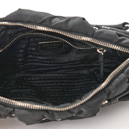 Prada Tessuto Nylon Quilted Shoulder Bag Black 7 of 9