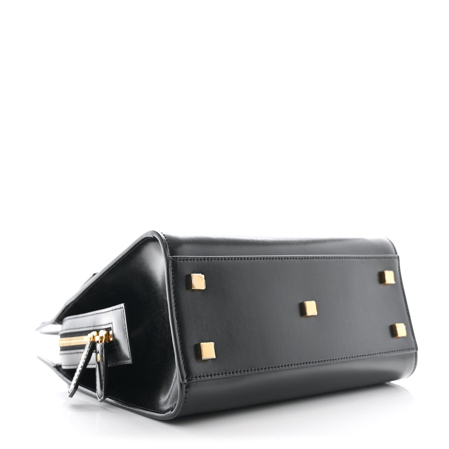 Shiny Calfskin Small Uptown Tote Black
