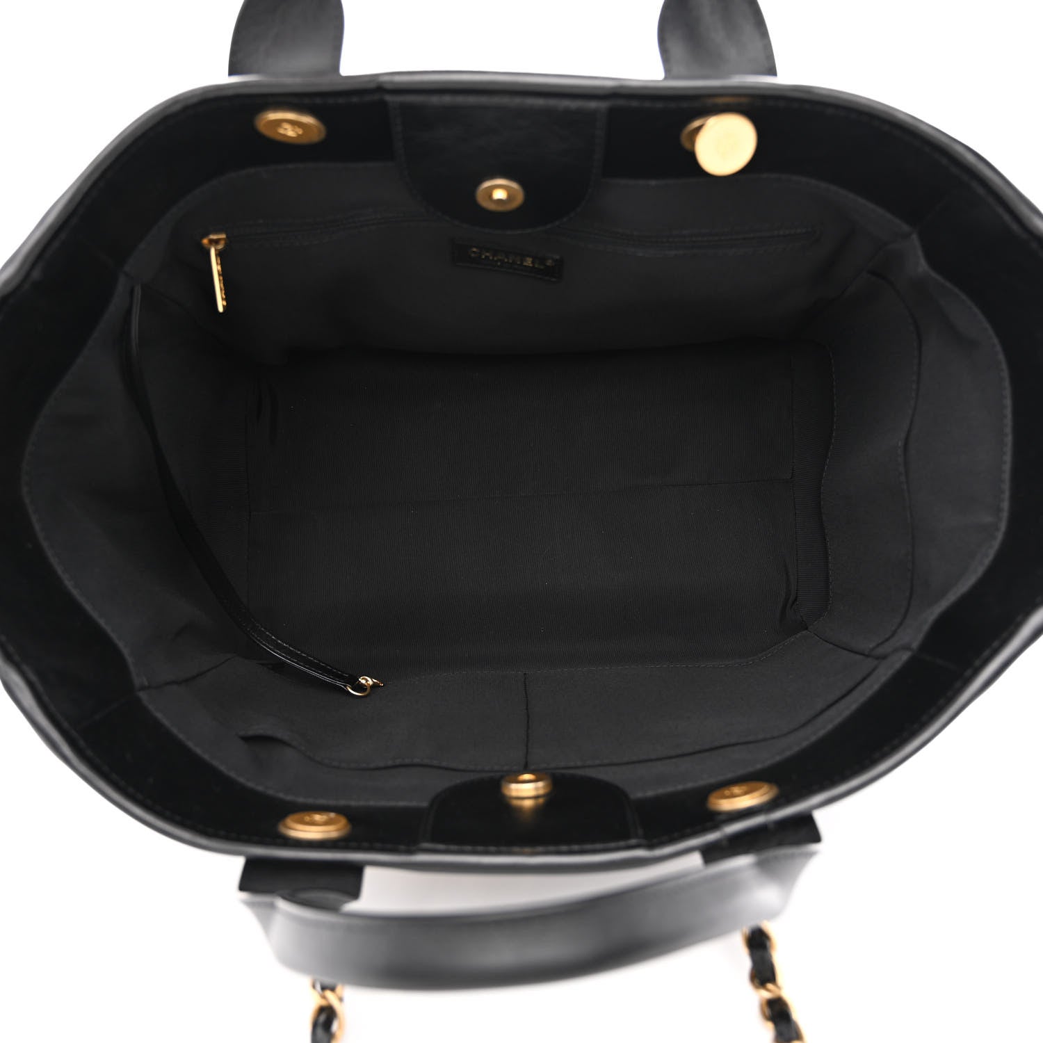 Chanel Aged Calfskin Medium Charms Deauville Tote Black 5 of 10
