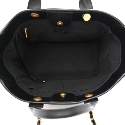 Chanel Aged Calfskin Medium Charms Deauville Tote Black 5 of 10