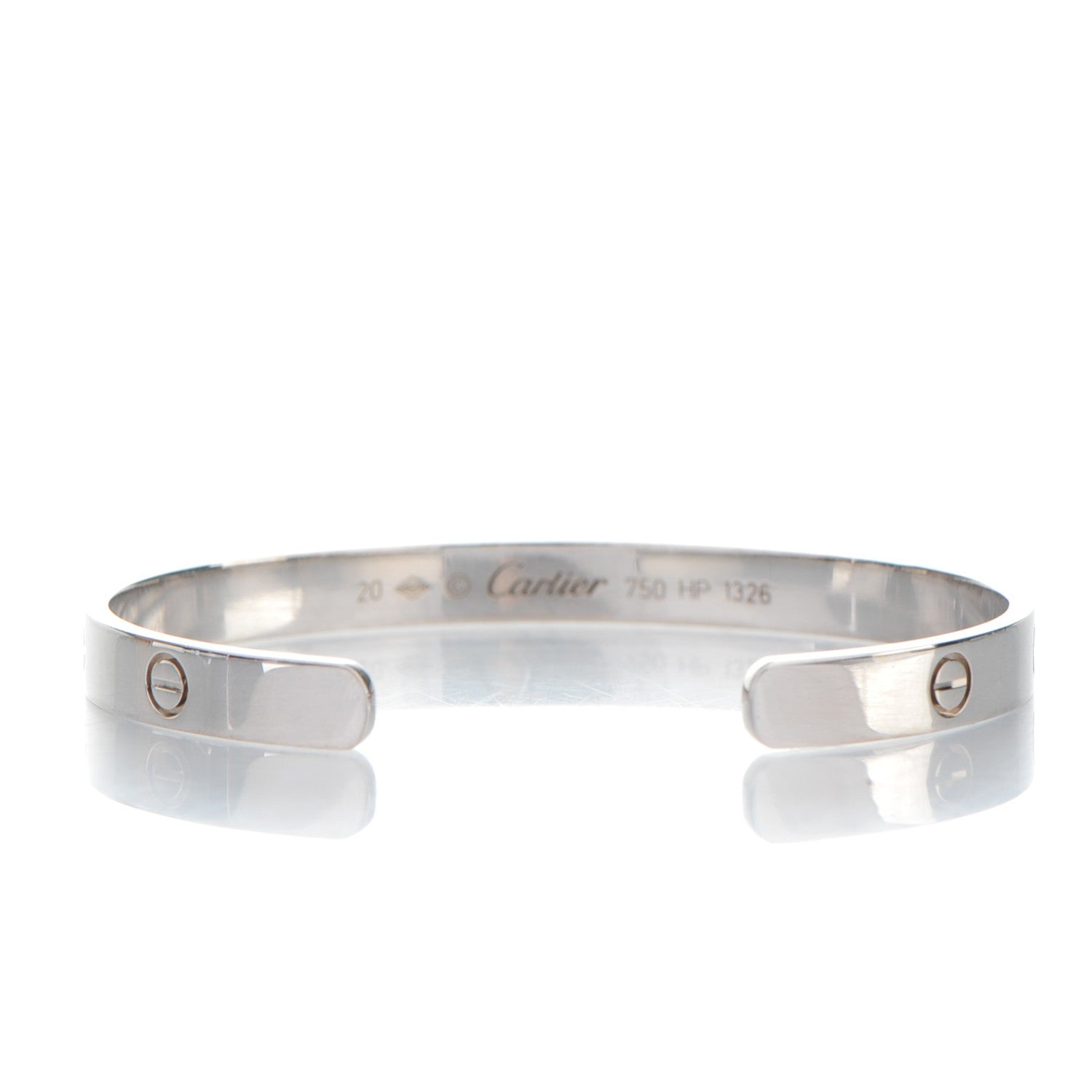 Cartier 18K White Gold LOVE Cuff Bracelet 20 3 of 5