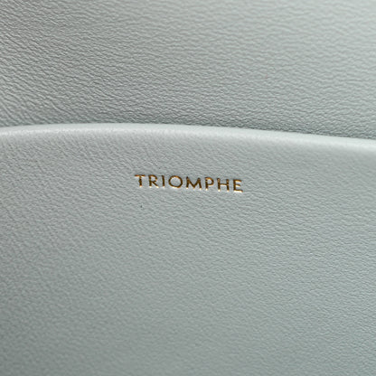 Celine Shiny Calfskin Triomphe Shoulder Bag Soft Blue 8 of 13