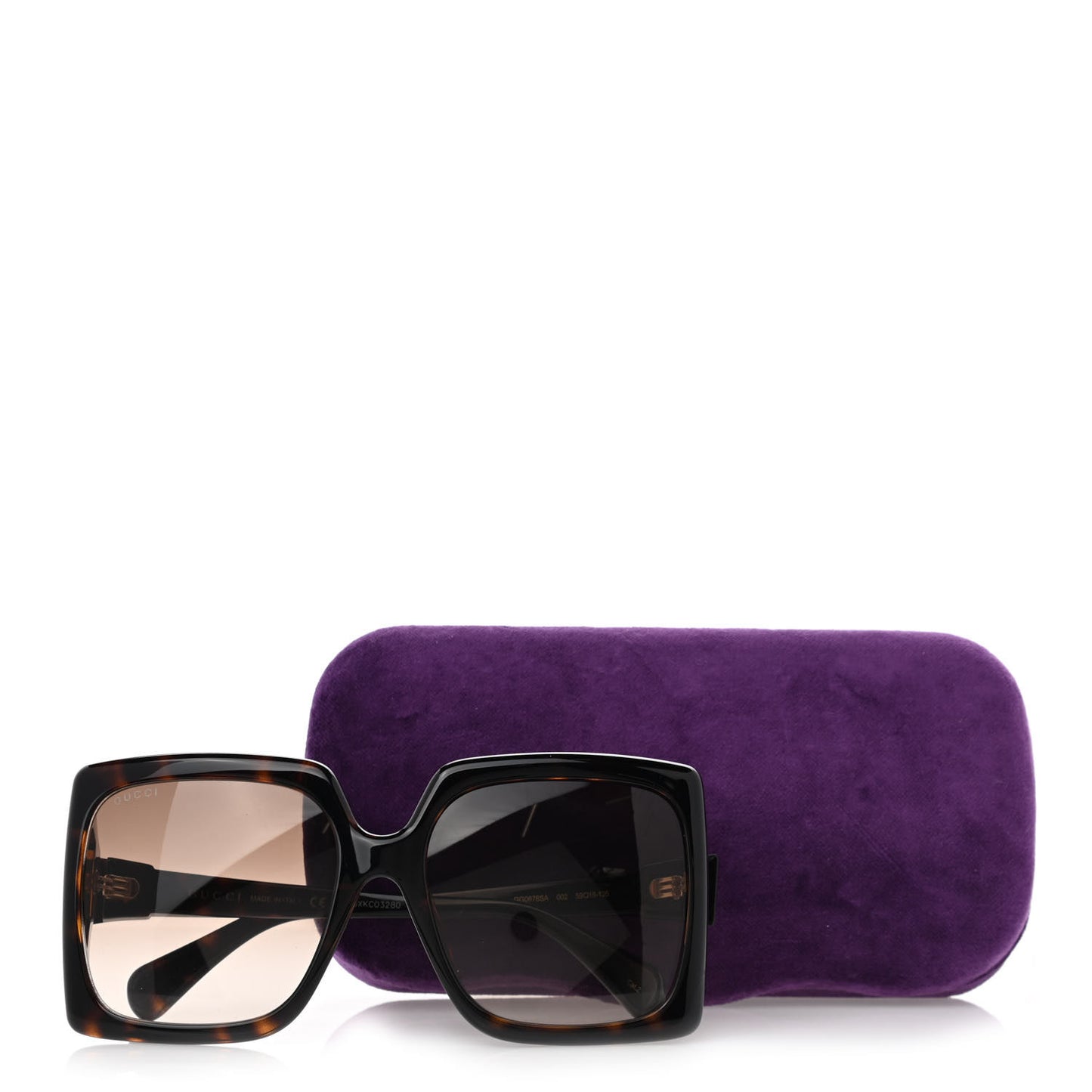 Acetate Square Frame Sunglasses GG0876SA Tortoise