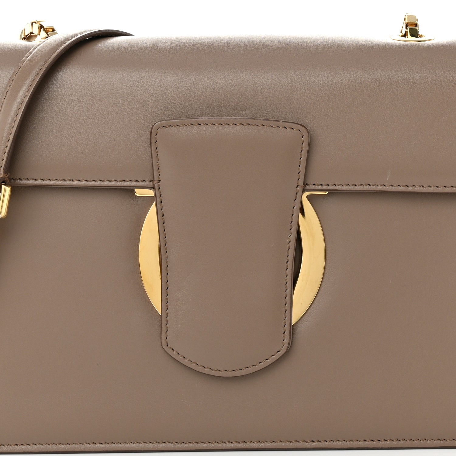 Salvatore Ferragamo Calfskin Thalia Flap Shoulder Bag Light Brown 7 of 9