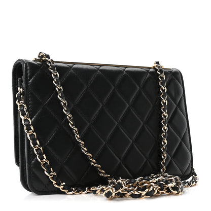 Chanel Lambskin Quilted Trendy CC Wallet On Chain WOC Black 3 of 11