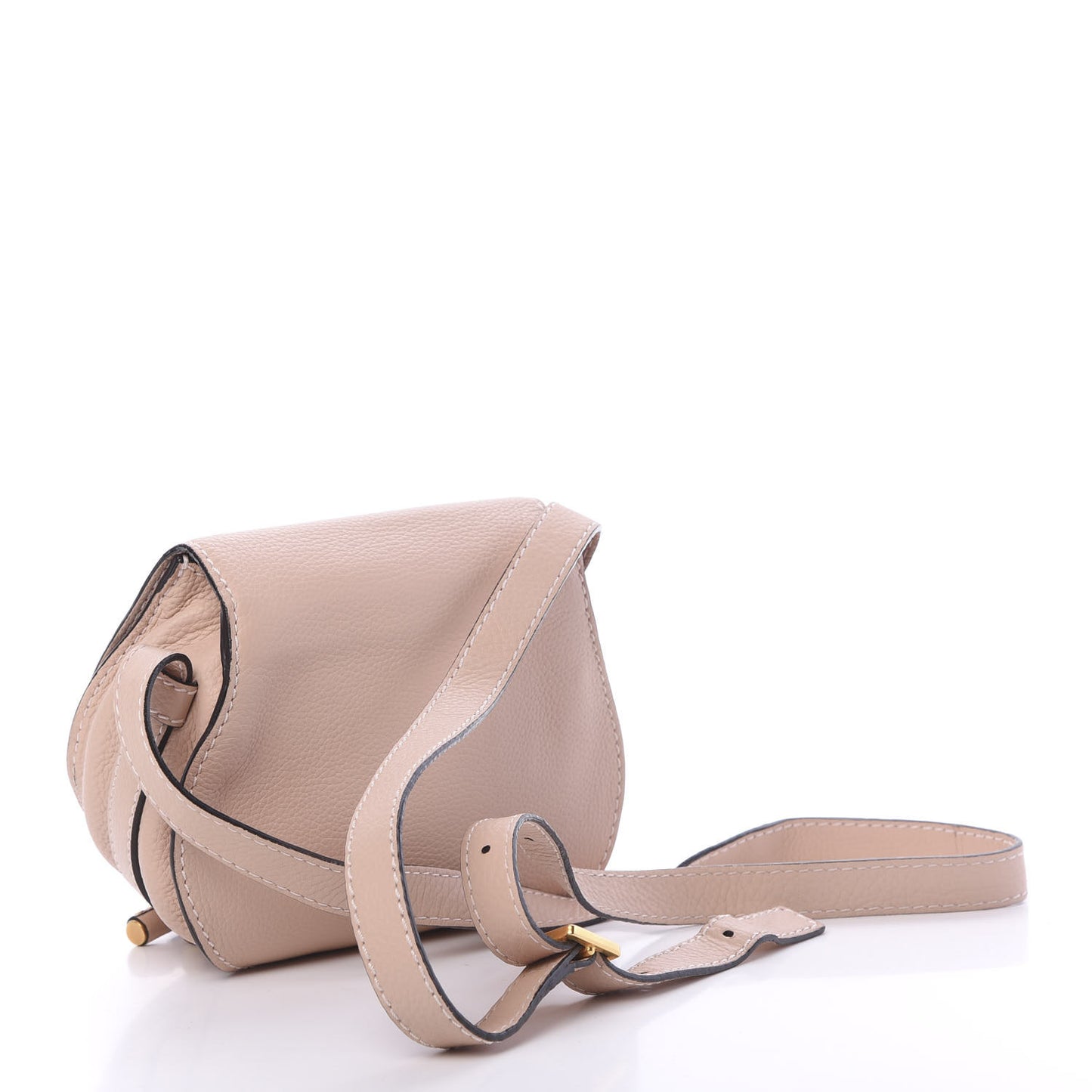 Calfskin Mini Marcie Round Crossbody Bag Blush Nude