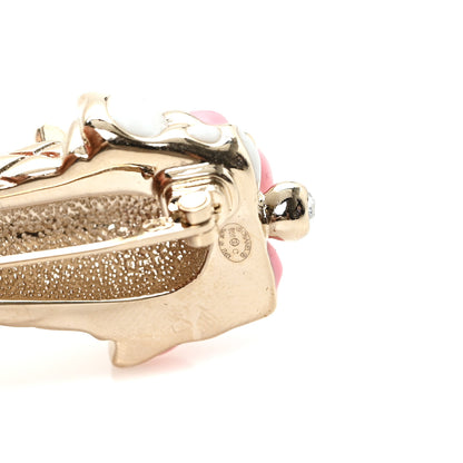 Chanel Metal Resin Strass Ice Cream Brooch Gold Pink Pearly White 3 of 4
