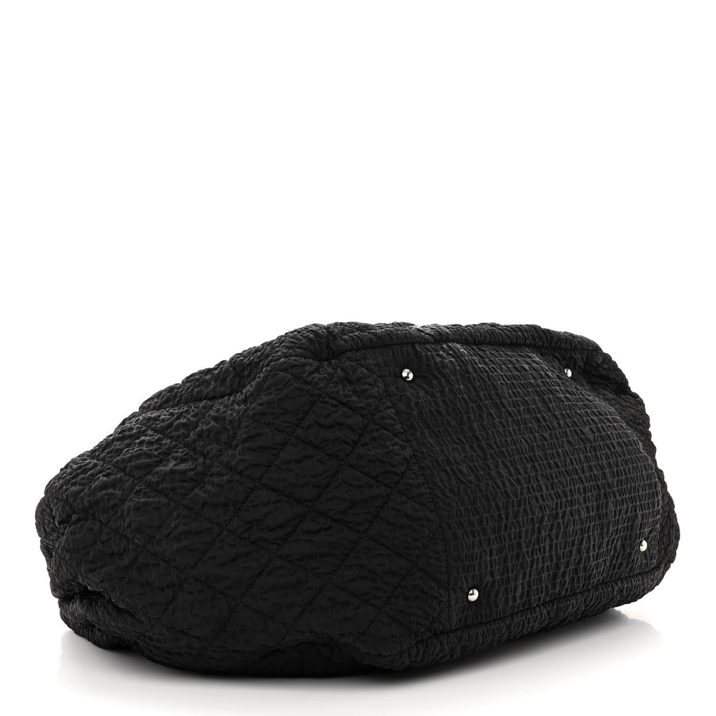 Nylon Quilted CC Logo Tote Black