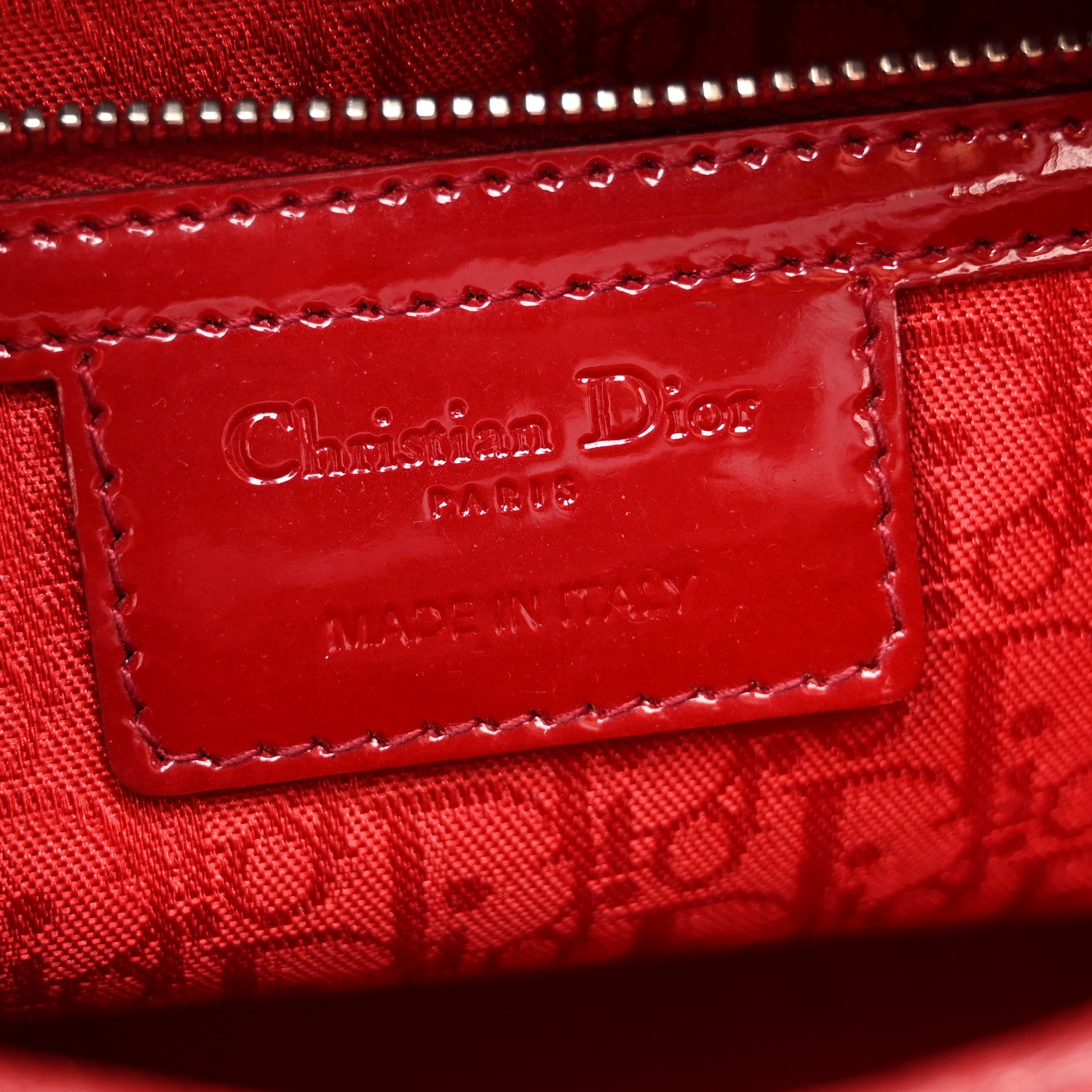 Christian Dior Patent Cannage Large Lady Dior Red 6 of 15