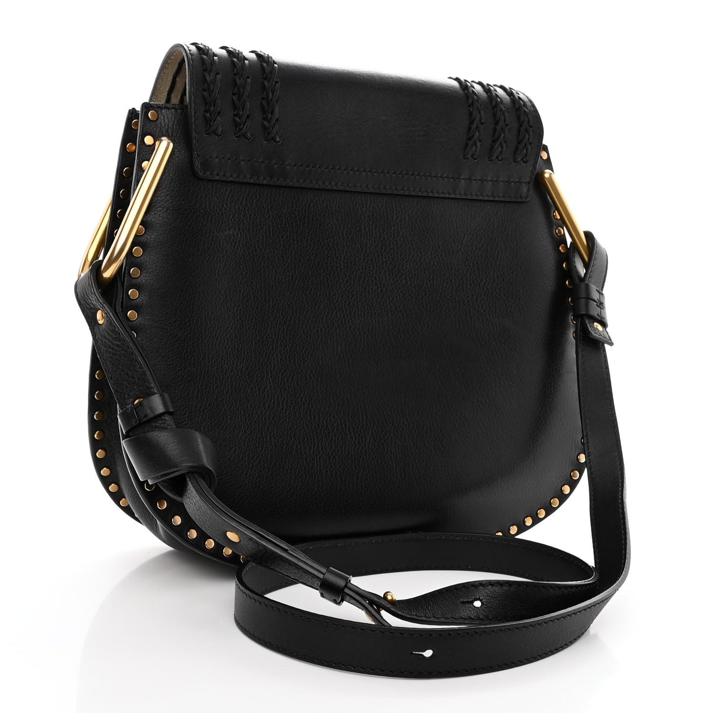 Calfskin Braided Hudson Shoulder Bag Black