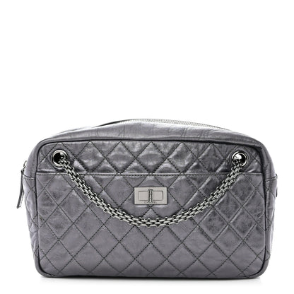 Chanel Metallic Aged Calfskin Quilted Medium Reissue Camera Case Dark Silver 1 of 10