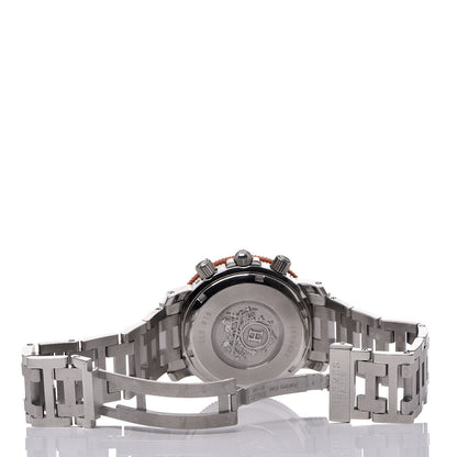 Hermes Stainless Steel 39mm Clipper Chronograph Quartz Watch Orange 7 of 9