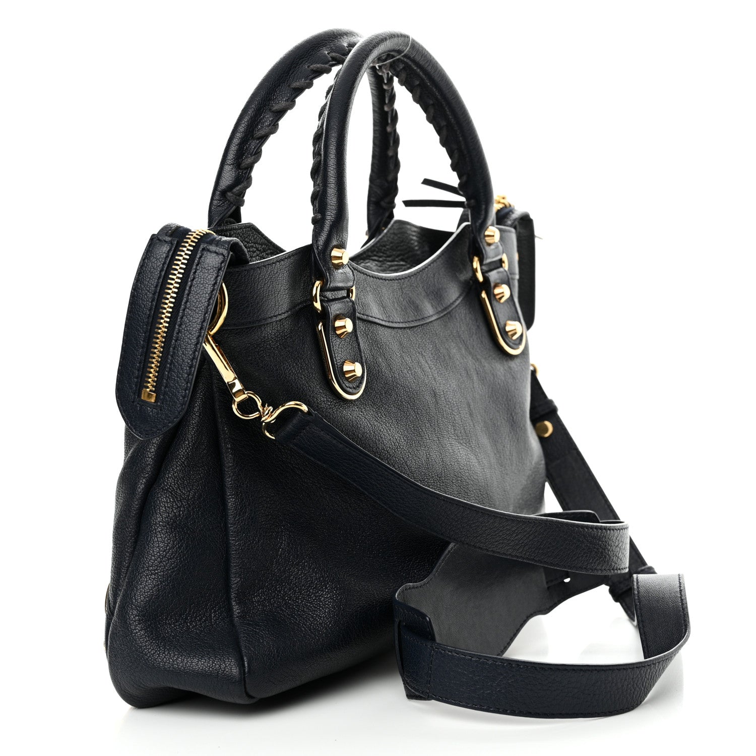 Balenciaga Chevre Gold Metallic Edge Hardware Town Bleu Nuit Dark Sea 4 of 14
