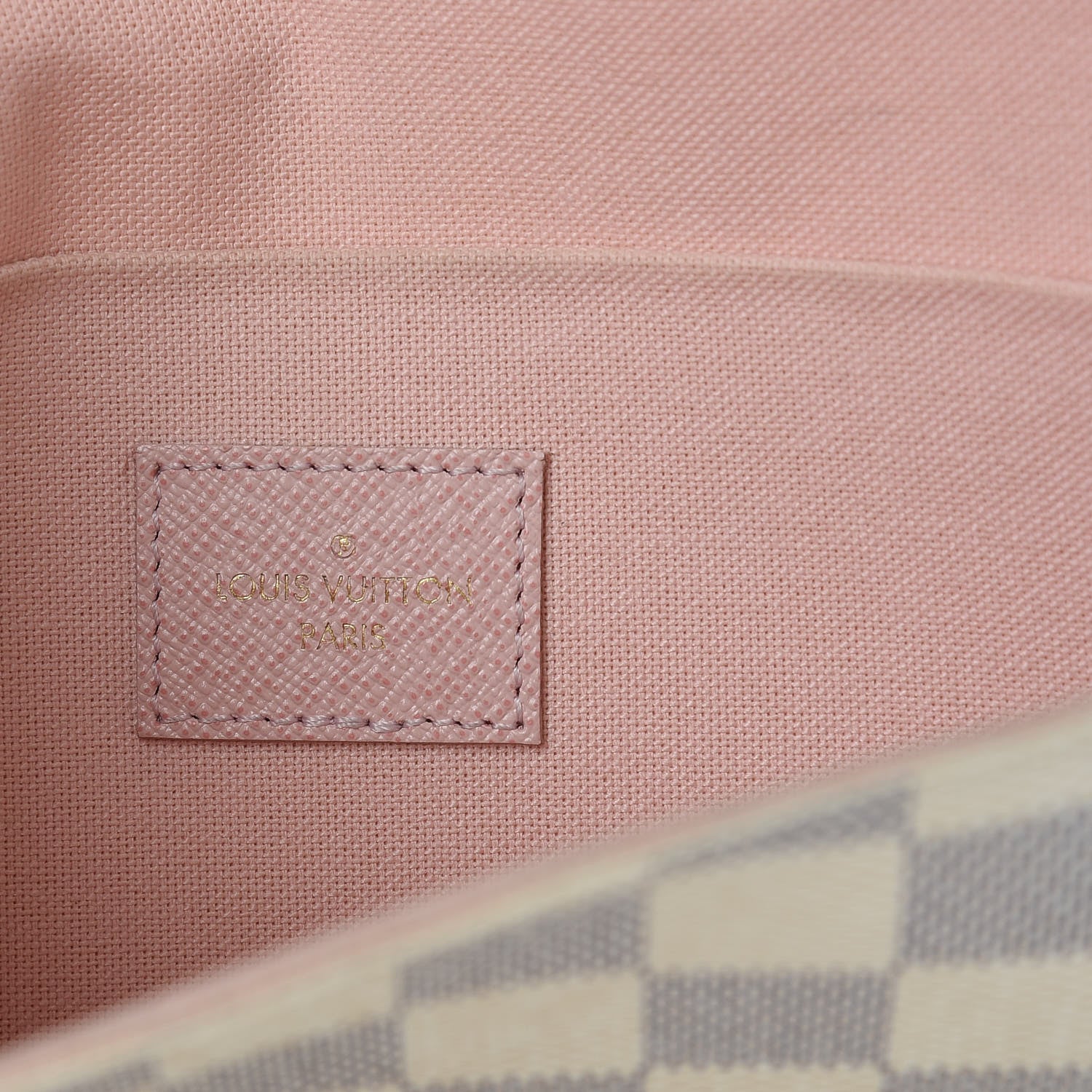 Louis Vuitton Damier Azur Pochette Felicie Chain Wallet Rose Ballerine 7 of 16
