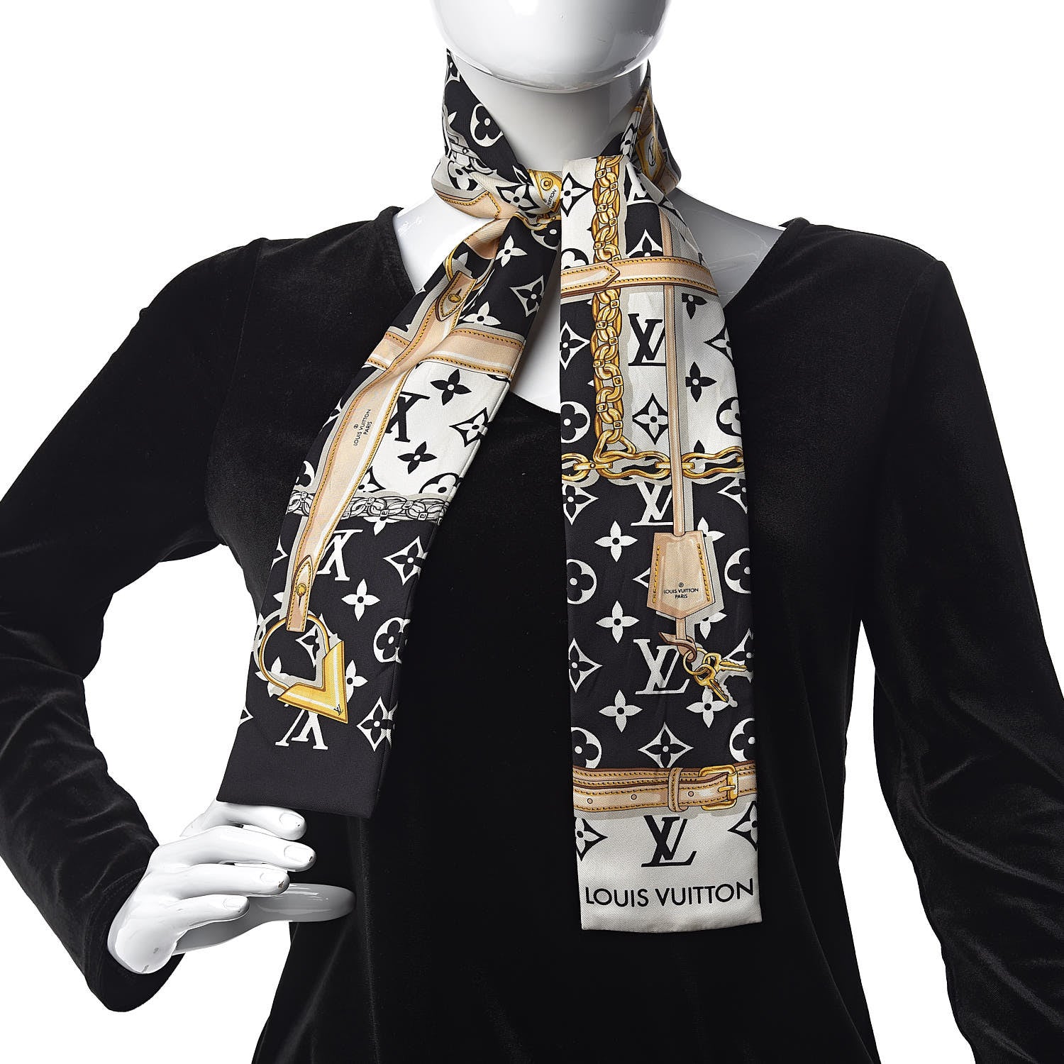 Louis Vuitton Silk Monogram Confidential Bandeau Black 2 of 11