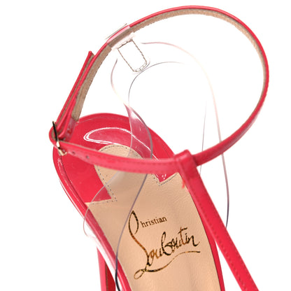 Christian Louboutin Patent PVC Nosy 100 Pumps 37.5 Begonia 9 of 14