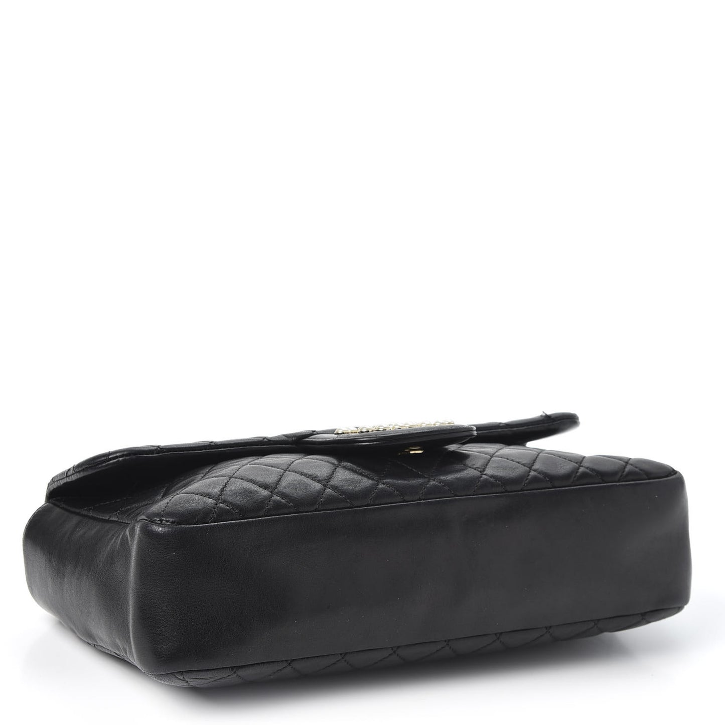 Lambskin Quilted Medium Westminster Pearl Flap Black