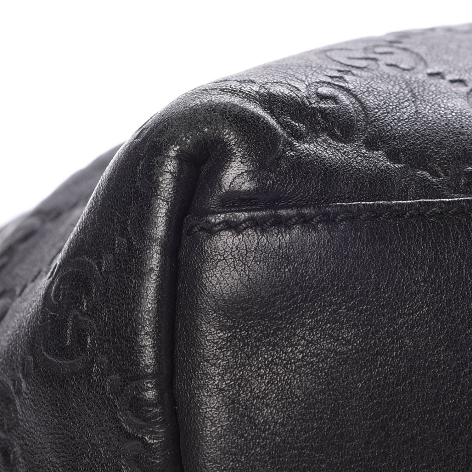 Gucci Guccissima Medium Zippered Shopping Tote Black 19 of 19