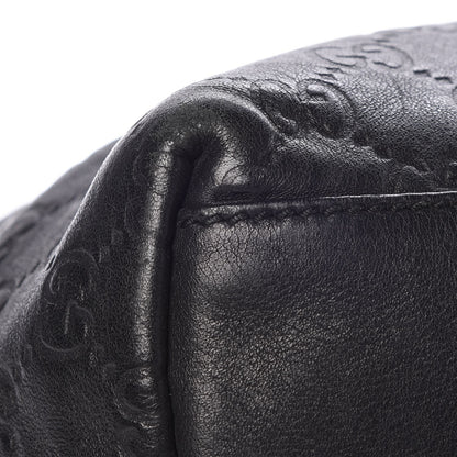 Gucci Guccissima Medium Zippered Shopping Tote Black 19 of 19