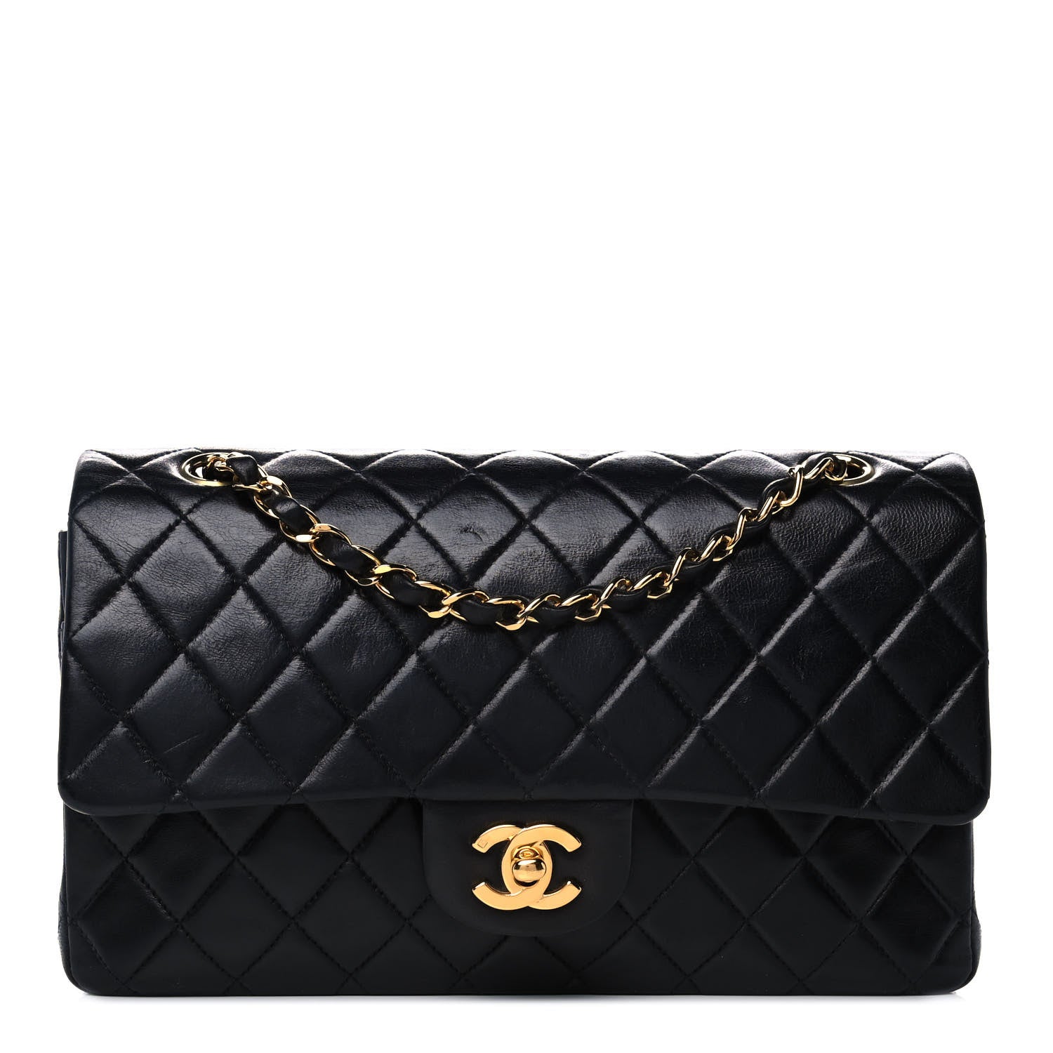 Chanel Lambskin Quilted Medium Double Flap Black 1 of 13