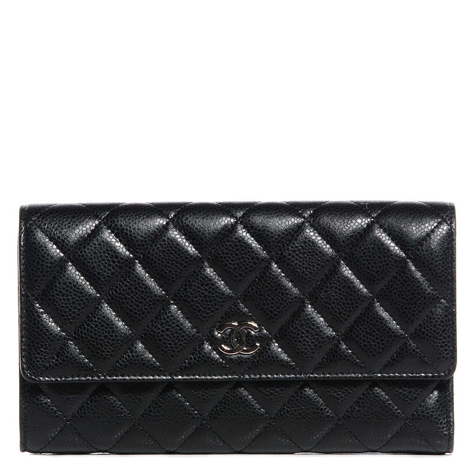 Chanel Caviar Quilted Long Flap Wallet Black 1 of 8