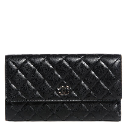 Chanel Caviar Quilted Long Flap Wallet Black 1 of 8