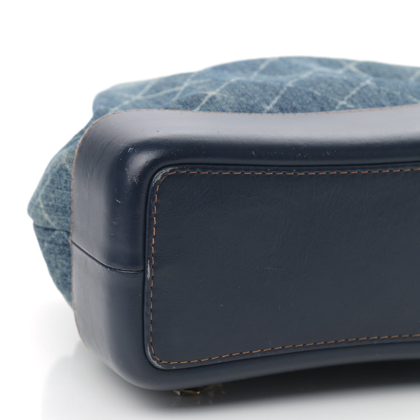 Denim Quilted Gabrielle Backpack Blue
