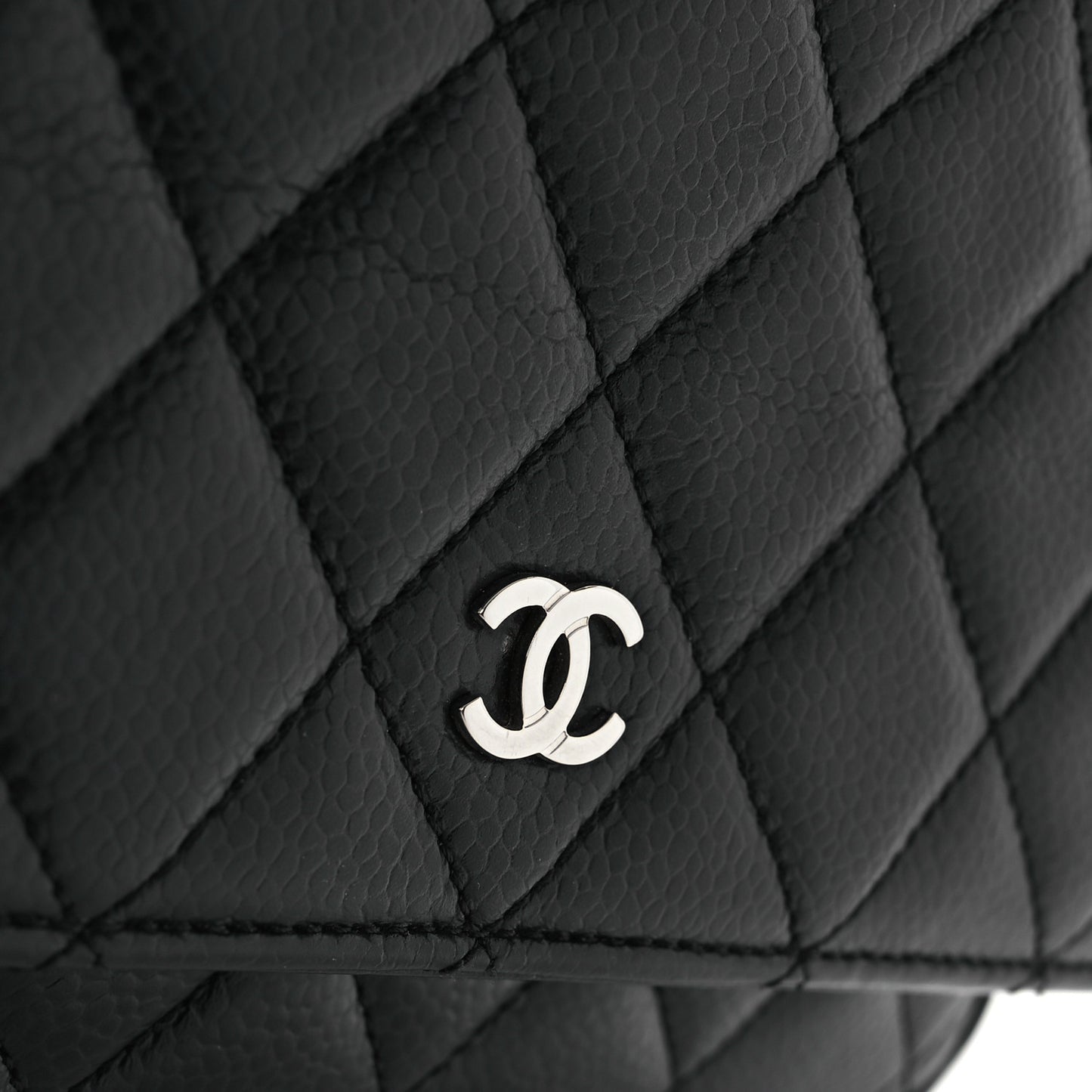 Caviar Quilted Wallet On Chain WOC Black