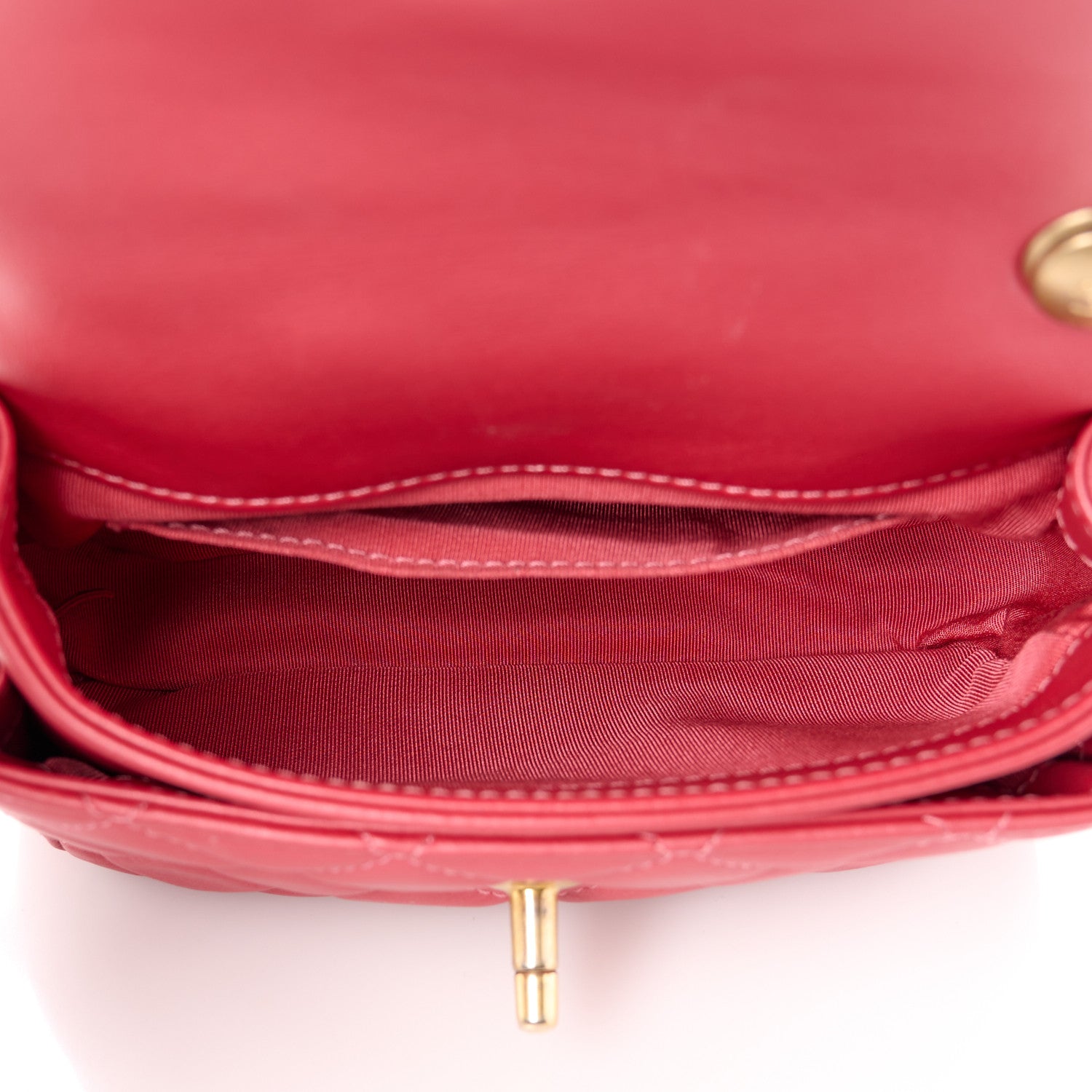 Chanel Metallic Calfskin Quilted Top Handle Flap Dark Pink 5 of 12