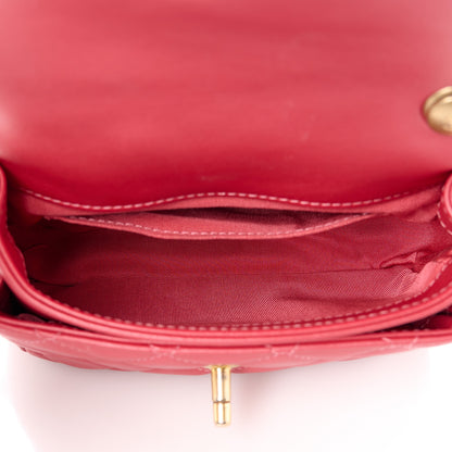 Chanel Metallic Calfskin Quilted Top Handle Flap Dark Pink 5 of 12