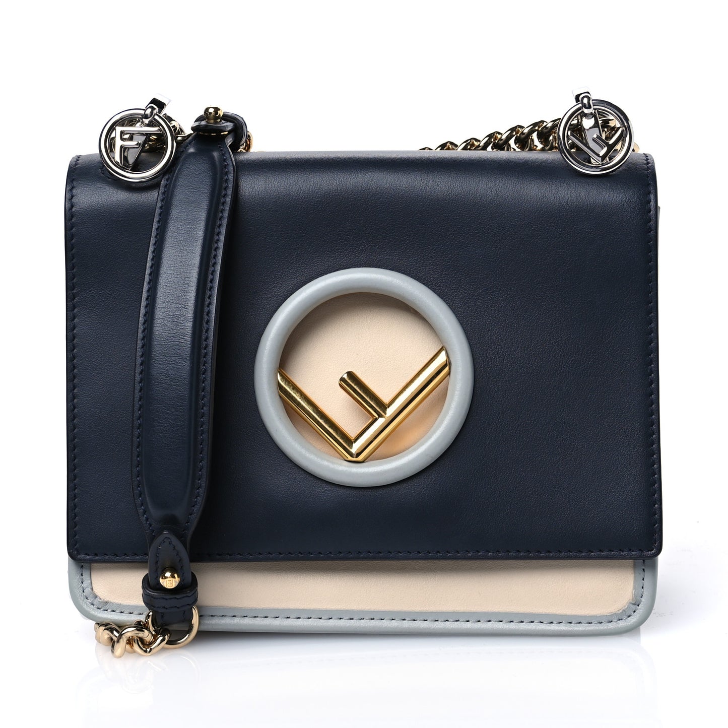 Vitello Century Opaco F is Fendi Small Kan I Shoulder Bag Blue Beige