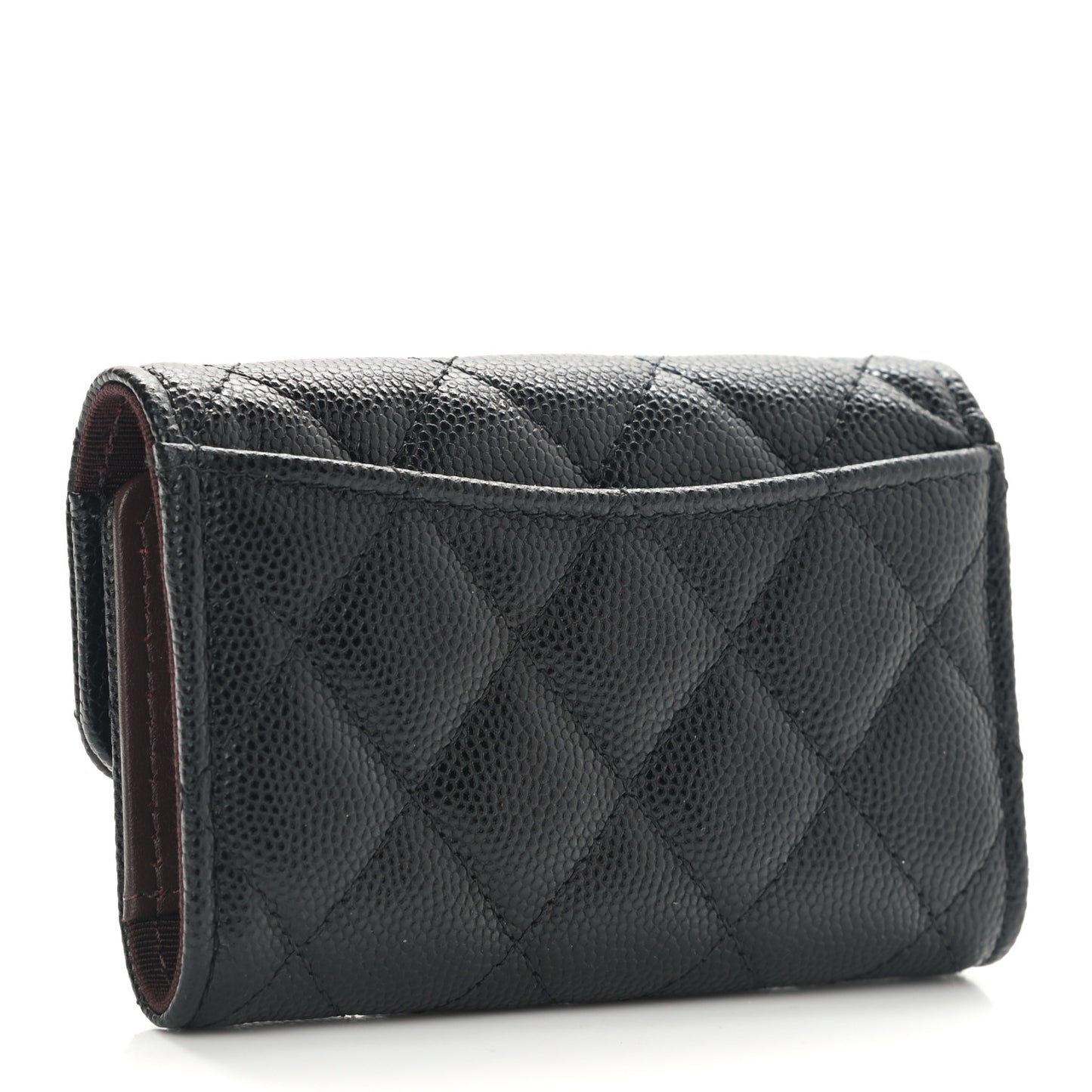 Caviar Quilted Classic 4 Key Holder Wallet Black