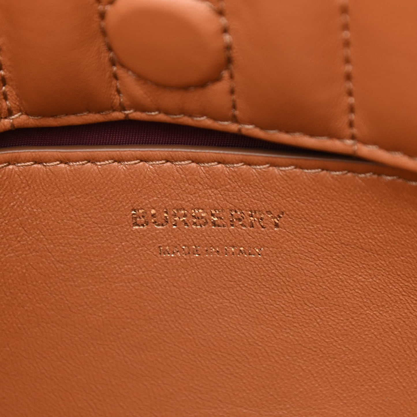 Lambskin Quilted Small Lola Bucket Bag Maple Brown