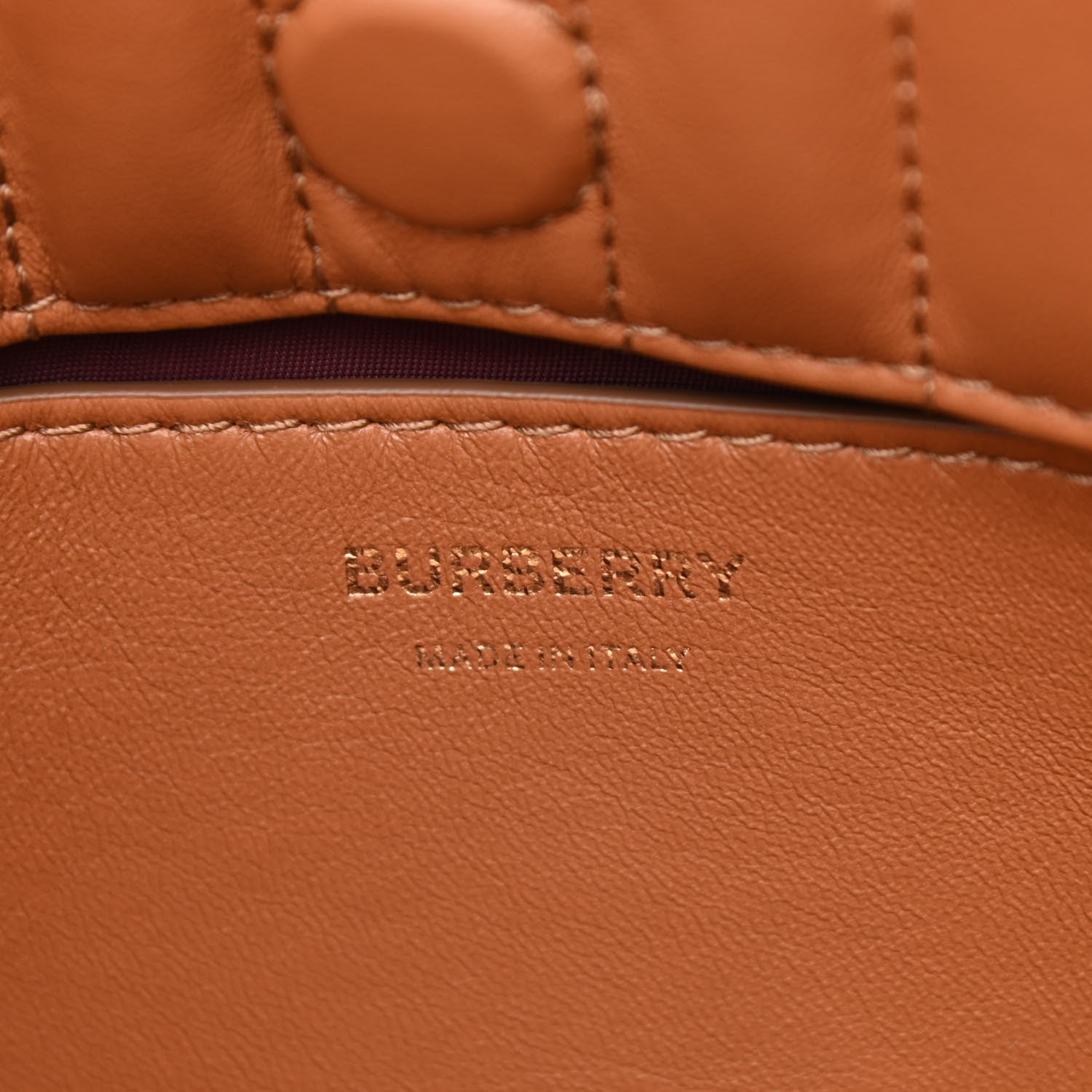 Burberry Lambskin Quilted Small Lola Bucket Bag Maple Brown 6 of 10