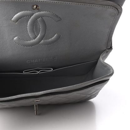Chanel Metallic Lambskin Quilted Medium Double Flap Silver 5 of 9