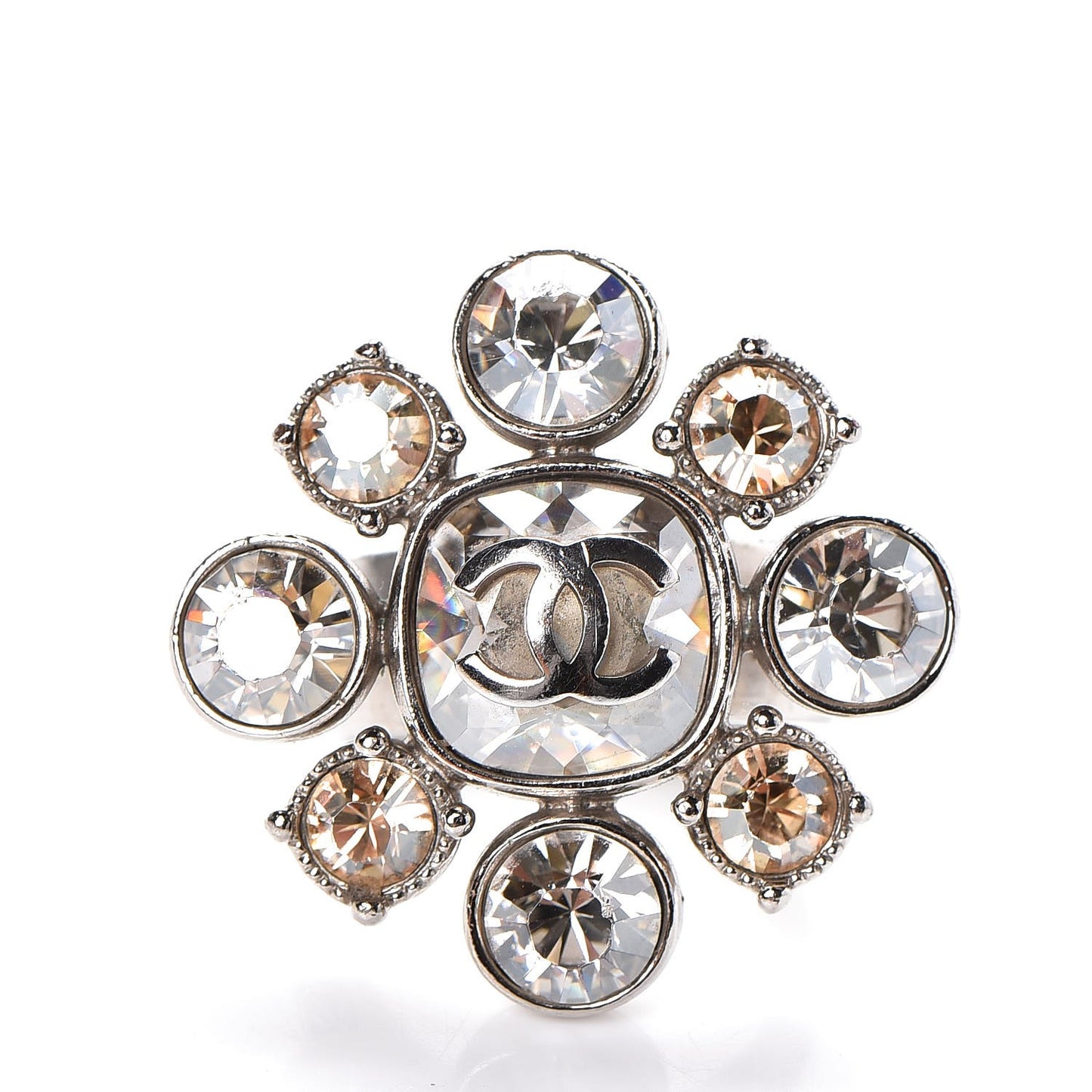 Crystal CC Ring 5.5 Silver