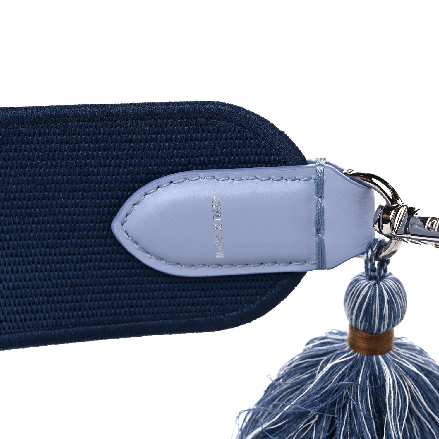 Fendi Canvas Calfskin Tassel Strap You Blue Multicolor 5 of 6