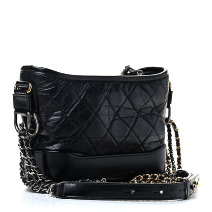 Chanel Aged Calfskin Quilted Small Gabrielle Hobo Black 3 of 8