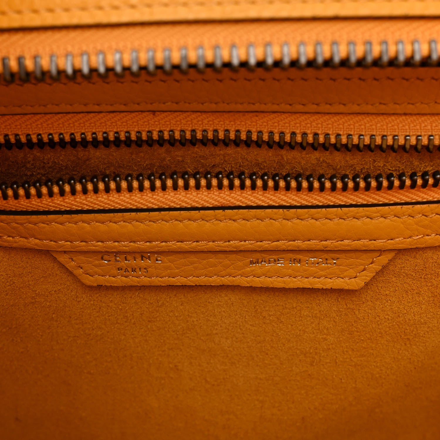 Celine Drummed Calfskin Micro Luggage Ocre 6 of 11