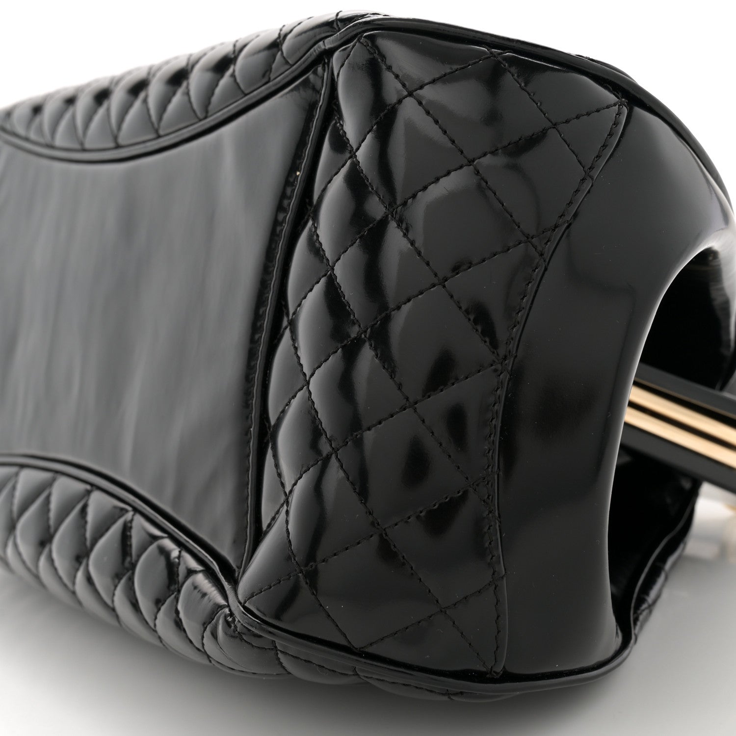 Chanel Glazed Calfskin Quilted Small Mademoiselle Frame Bag Black 10 of 10