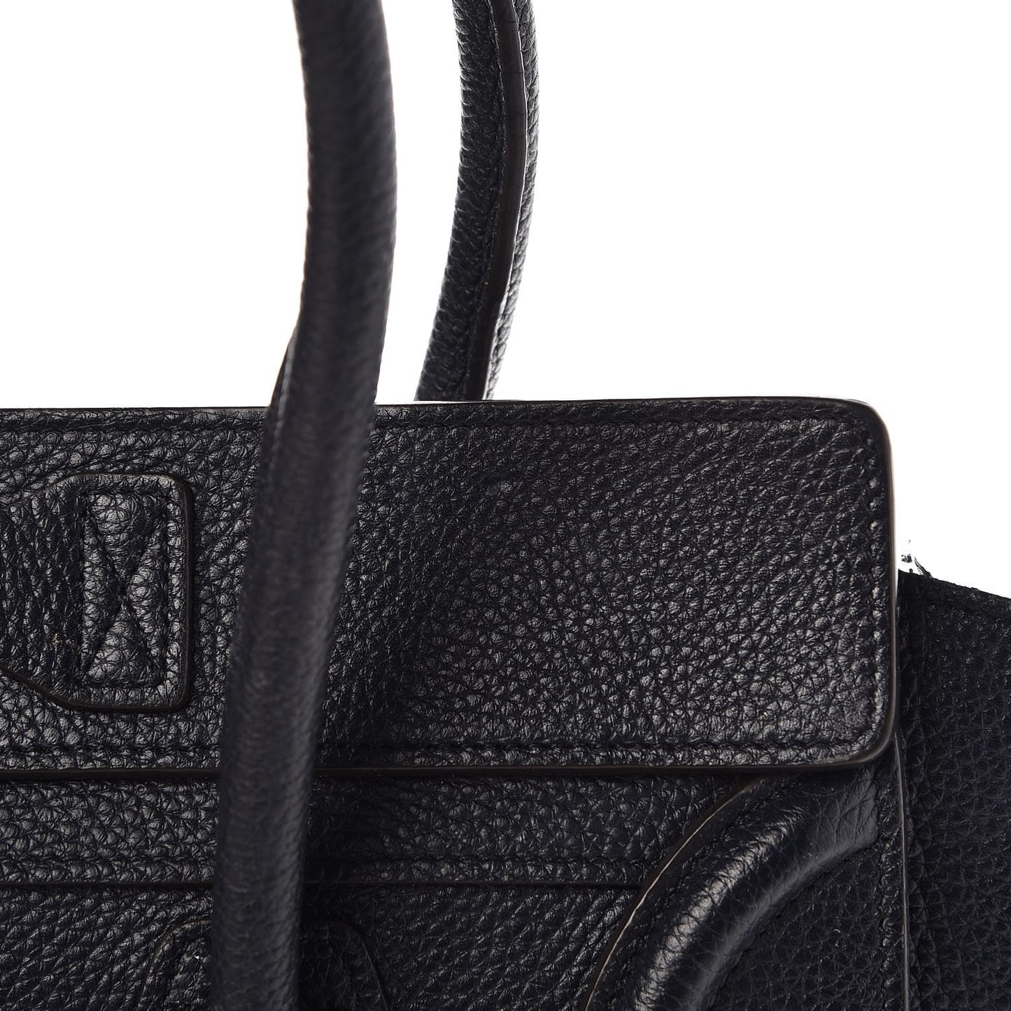 Drummed Calfskin Micro Luggage Black